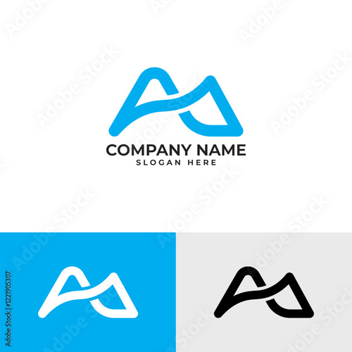 Modern letter "A" and an infinity symbol, conveys endless possibilities and growth. The lines, reminiscent of mountain peaks, perfect for brands with adventure, exploration, or limitless potential.