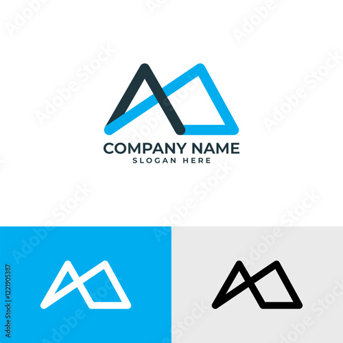 Modern letter "A" and an infinity symbol, conveys endless possibilities and growth. The lines, reminiscent of mountain peaks, perfect for brands with adventure, exploration, or limitless potential.
