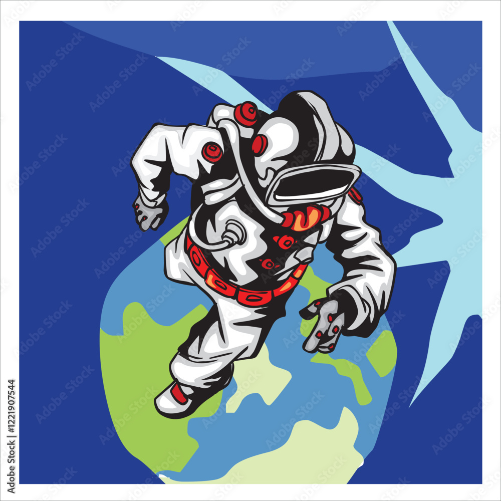 illustration of an astronaut. an astronaut is floating in outer space illustration of an astronaut. an astronaut is floating in outer space