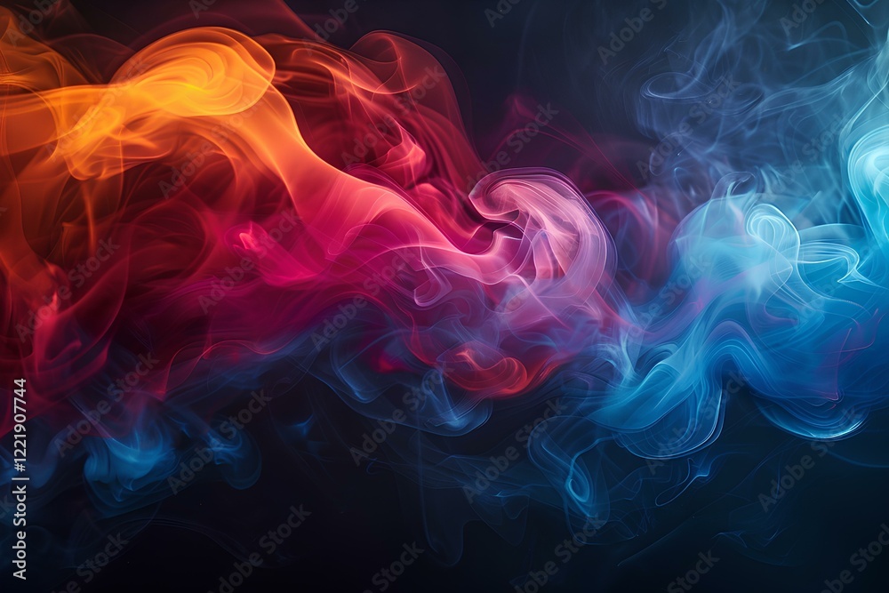 Obraz premium A close up of colored smoke on a black background