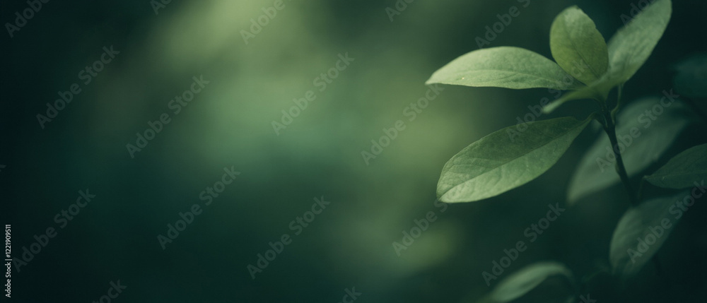 Fresh Green Leaves Border with Soft Focus Background. Made with generative AI Fresh Green Leaves Border with Soft Focus Background. Made with generative AI