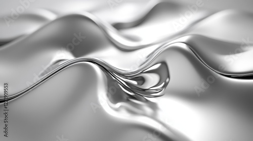 Abstract Silver Liquid Metal Surface Waves