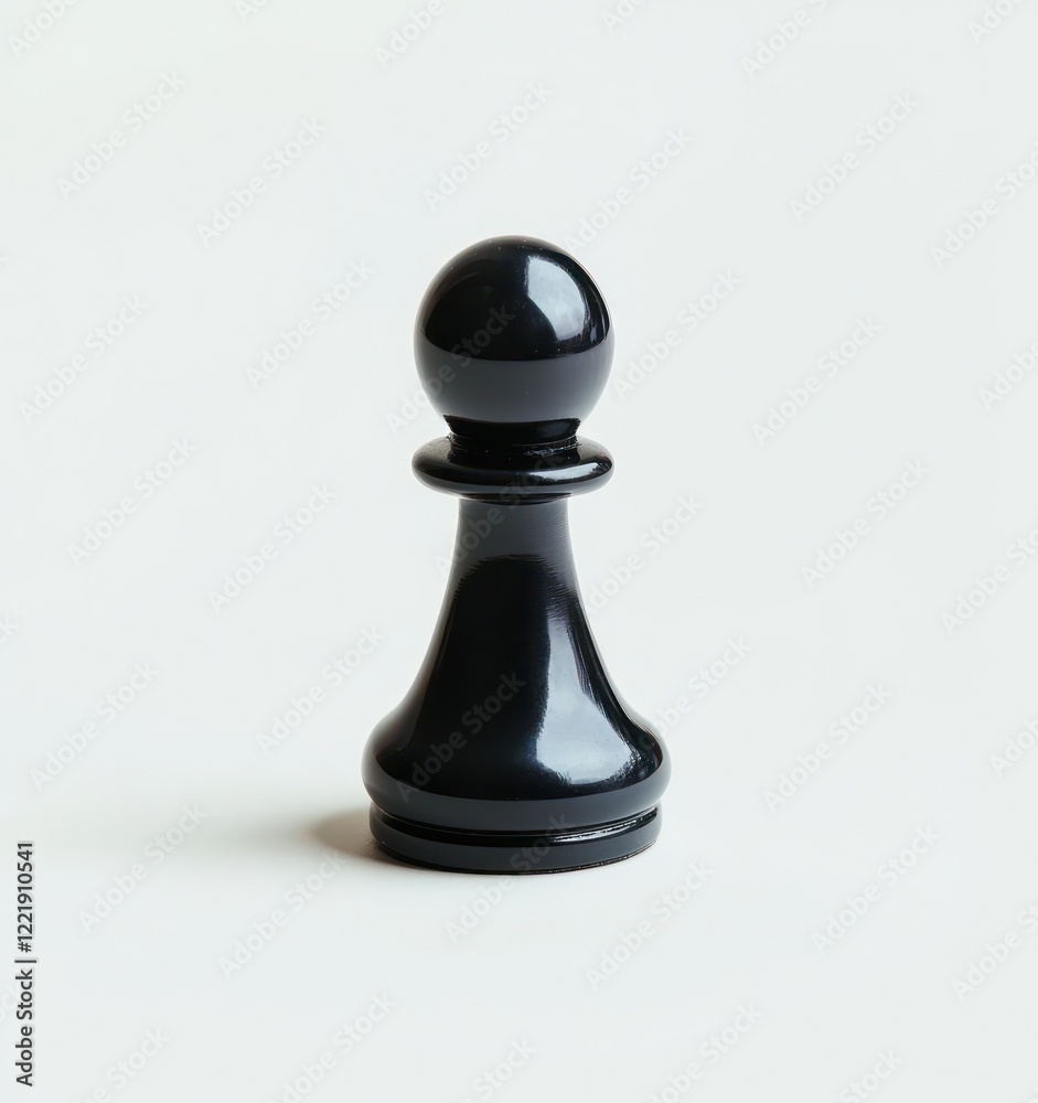 Simple and minimalist black game piece on a clean white backdrop. Simple and minimalist black game piece on a clean white backdrop.