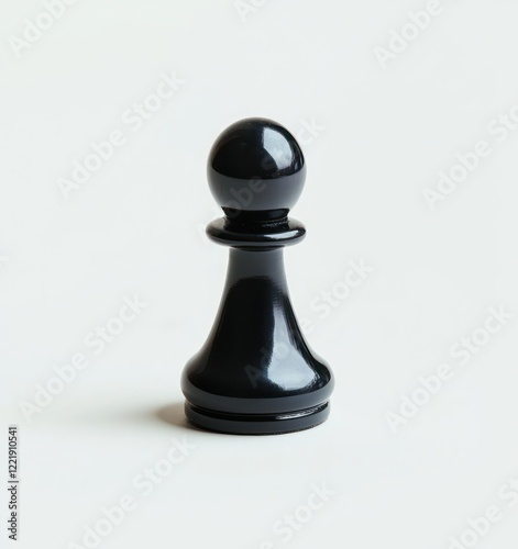 Simple and minimalist black game piece on a clean white backdrop.