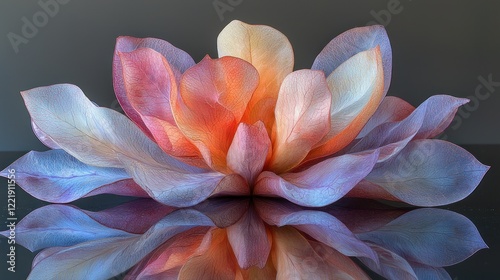 Serene Blossom: A Study in Pastel Hues and Reflective Symmetry