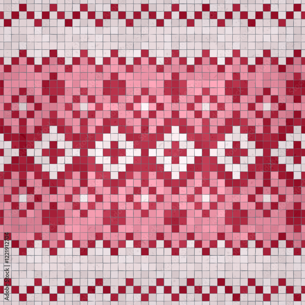 Fototapeta premium Scandinavian style seamless vector mosaic tiles pattern