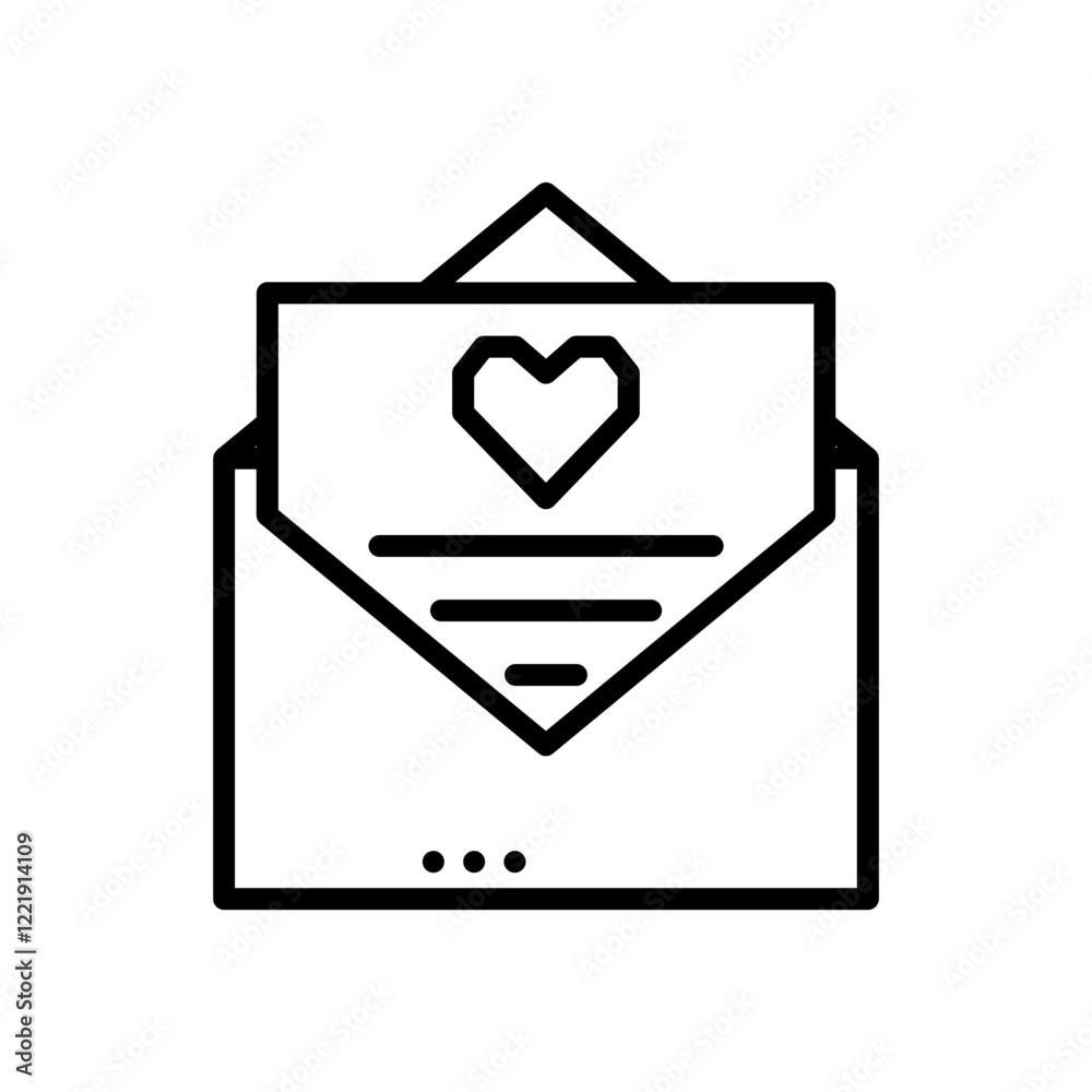 envelope icon with a valentine theme design