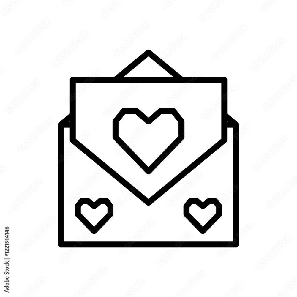 envelope icon with a valentine theme design envelope icon with a valentine theme design