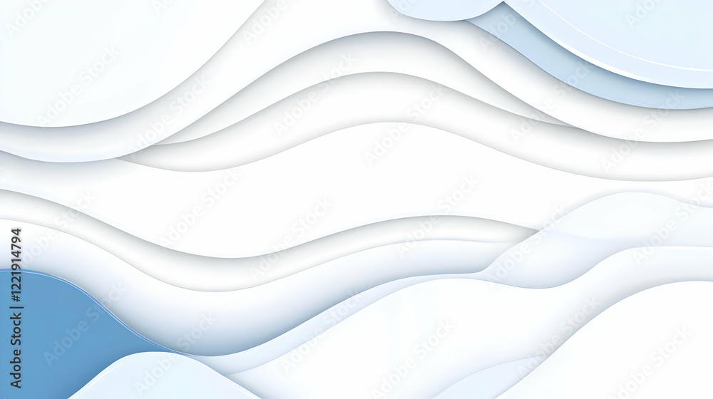 Fototapeta premium Abstract White Blue Wave Background Illustration