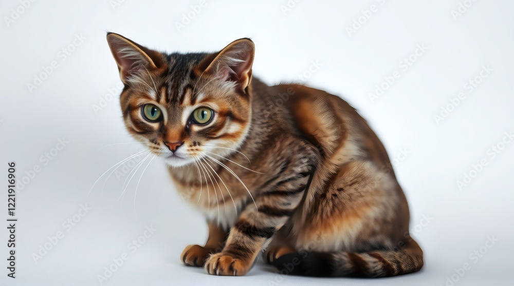 Fototapeta premium Cute Tabby Kitten Sitting