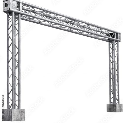 Silver Metal Truss Structure Supporting Stage Lighting