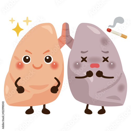 キレイな肺半分と汚れた肺半分のキャラクター