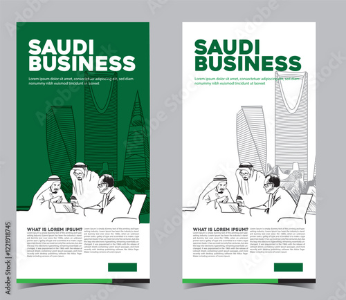 Saudi Business Leaflet Design Template Vector photo