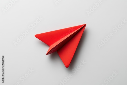 Wallpaper Mural Red Paper Airplane on Plain White Background Torontodigital.ca