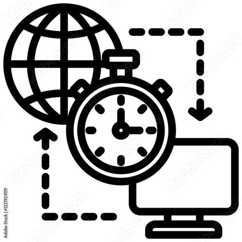 Reduced Latency Outline Icon