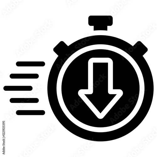 Faster Download Solid Black Icon