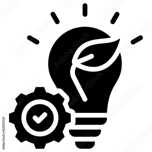 Energy Efficiency Solid Black Icon