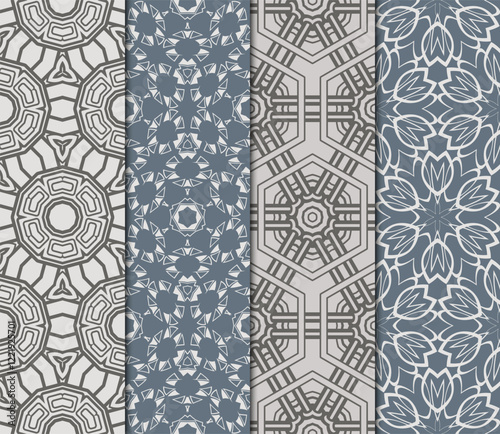 set of decorative floral seamless pattern. vector illustration. for invitation, greeting card, wallpaper, interior design