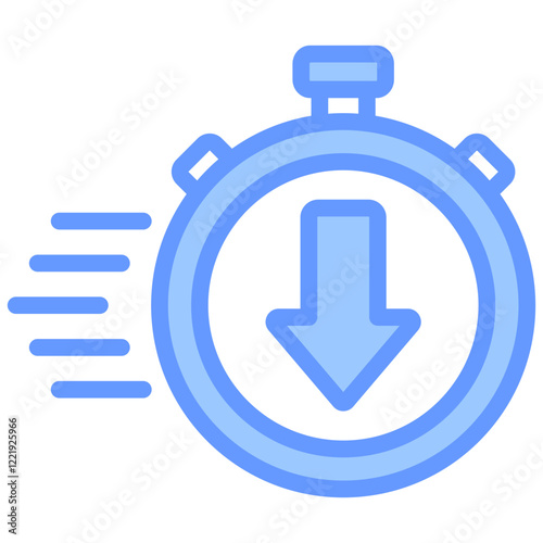 Faster Download Lineal Blue Icon