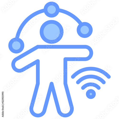 Immersive Experience Lineal Blue Icon