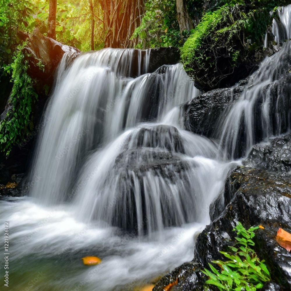 Fototapeta premium Embracing the Beauty of Nature's Symphony..Where Trees Whisper, Flowers Bloom, and Birds Sing