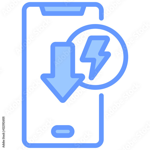 Low Power Usage Lineal Blue Icon