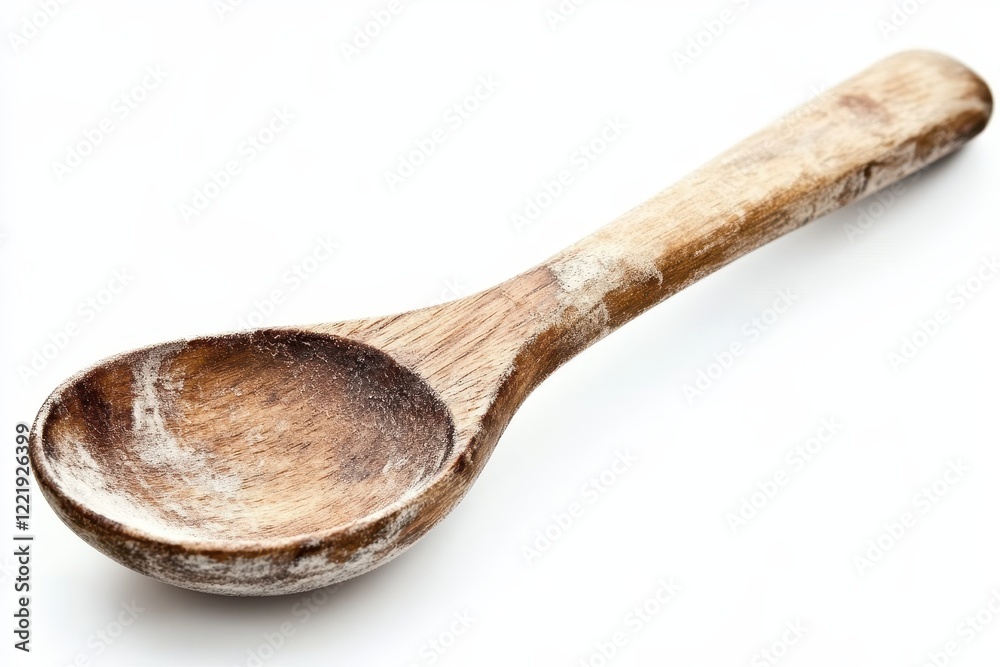 Wooden Spoon on Plain White Background Wooden Spoon on Plain White Background