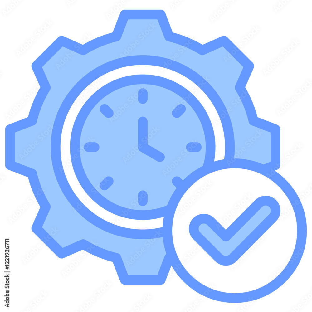 Real Time Processing Lineal Blue Icon Real Time Processing Lineal Blue Icon