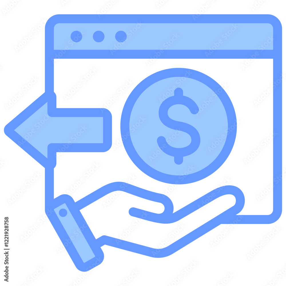 Borrowing Platform Lineal Blue Icon Borrowing Platform Lineal Blue Icon
