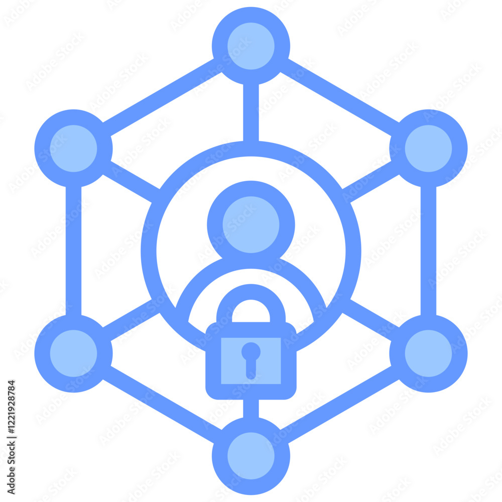 Decentralized Identitie Lineal Blue Icon Decentralized Identitie Lineal Blue Icon