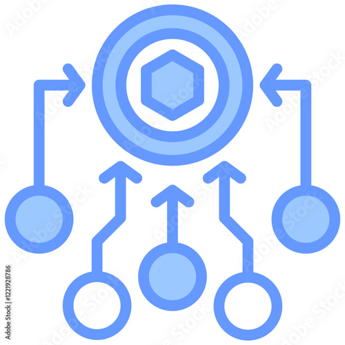 Staking Pool Lineal Blue Icon