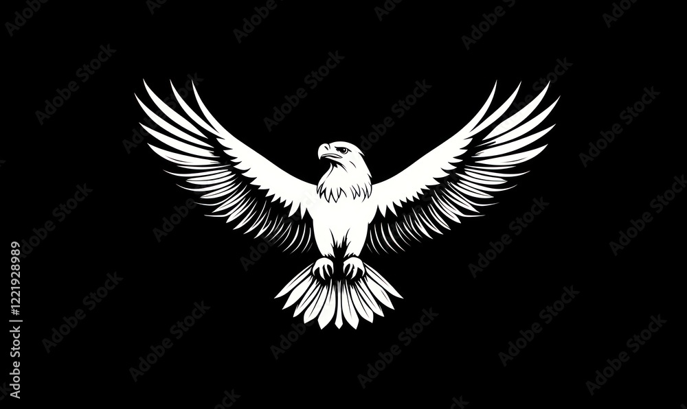 Fototapeta premium Majestic Eagle Soaring With Wings Spread Wide