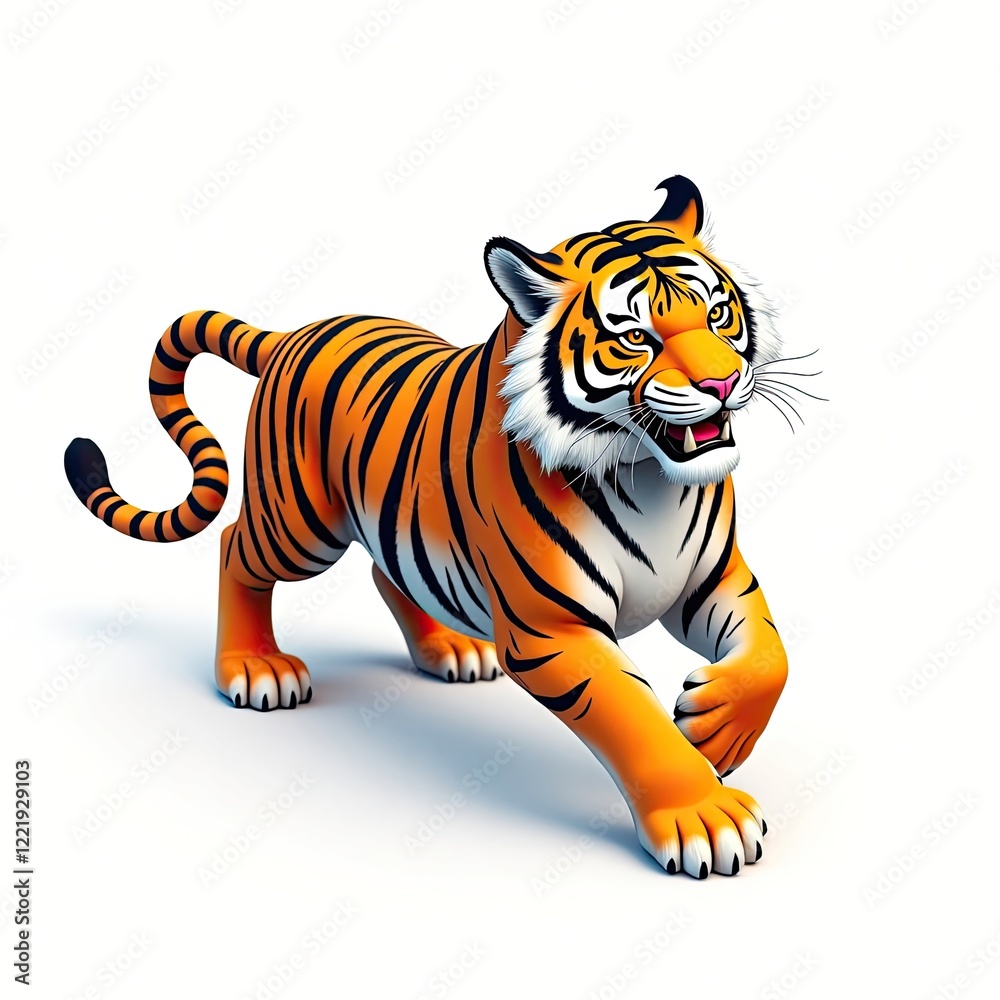 Fototapeta premium An isometric depiction of tiger as chinese zodiac icons