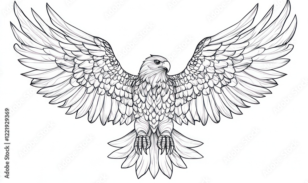 Obraz premium Majestic Eagle Soaring With Wings Outspread