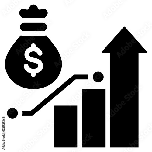Yield Optimization Solid Black Icon