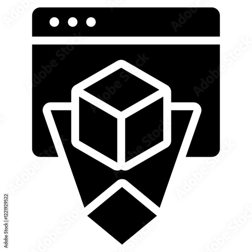 Staking Platform Solid Black Icon
