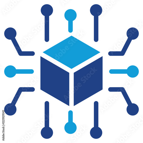 Blockchain Technology Dual Tone Icon