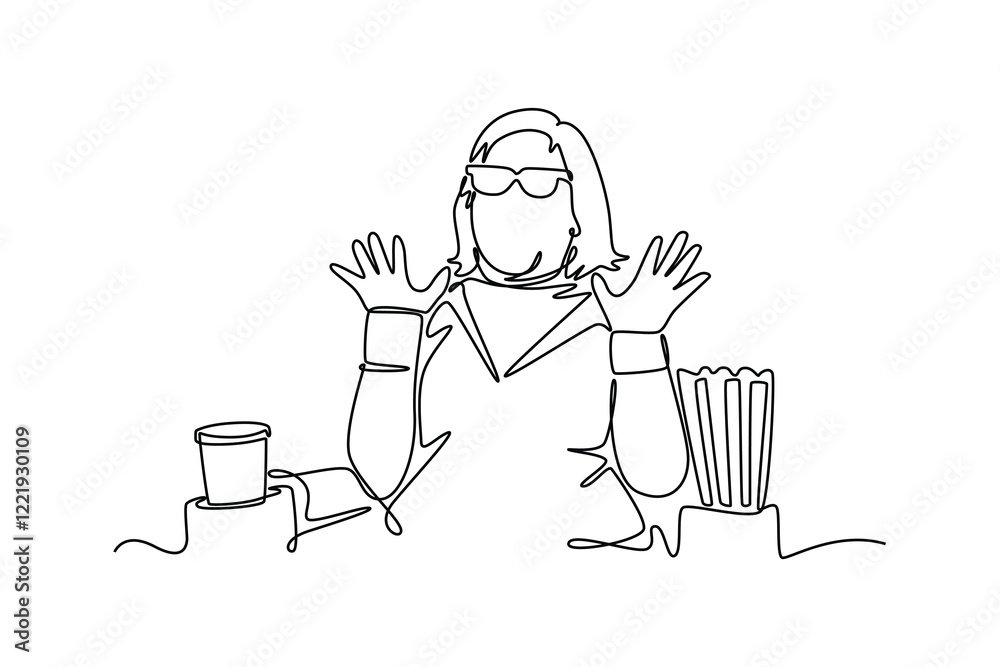 Movie theater concept. Single line draw design vector graphic illustration. Movie theater concept. Single line draw design vector graphic illustration.