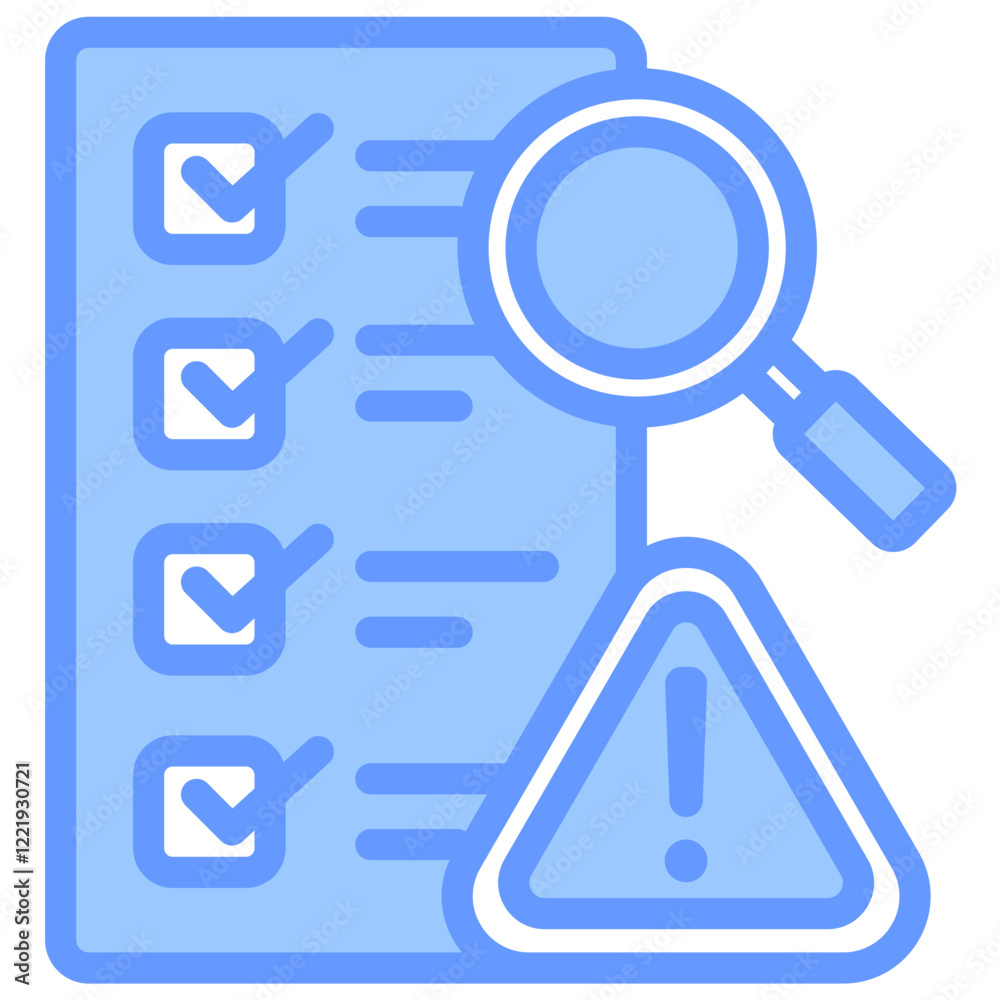 Risk Assessment Lineal Blue Icon Risk Assessment Lineal Blue Icon