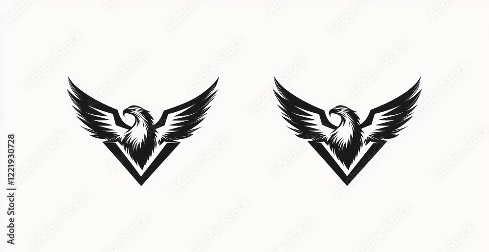 Obraz premium Majestic Eagle Design in a V Shaped Frame