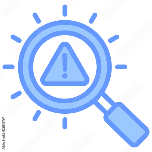 Fault Detection Lineal Blue Icon