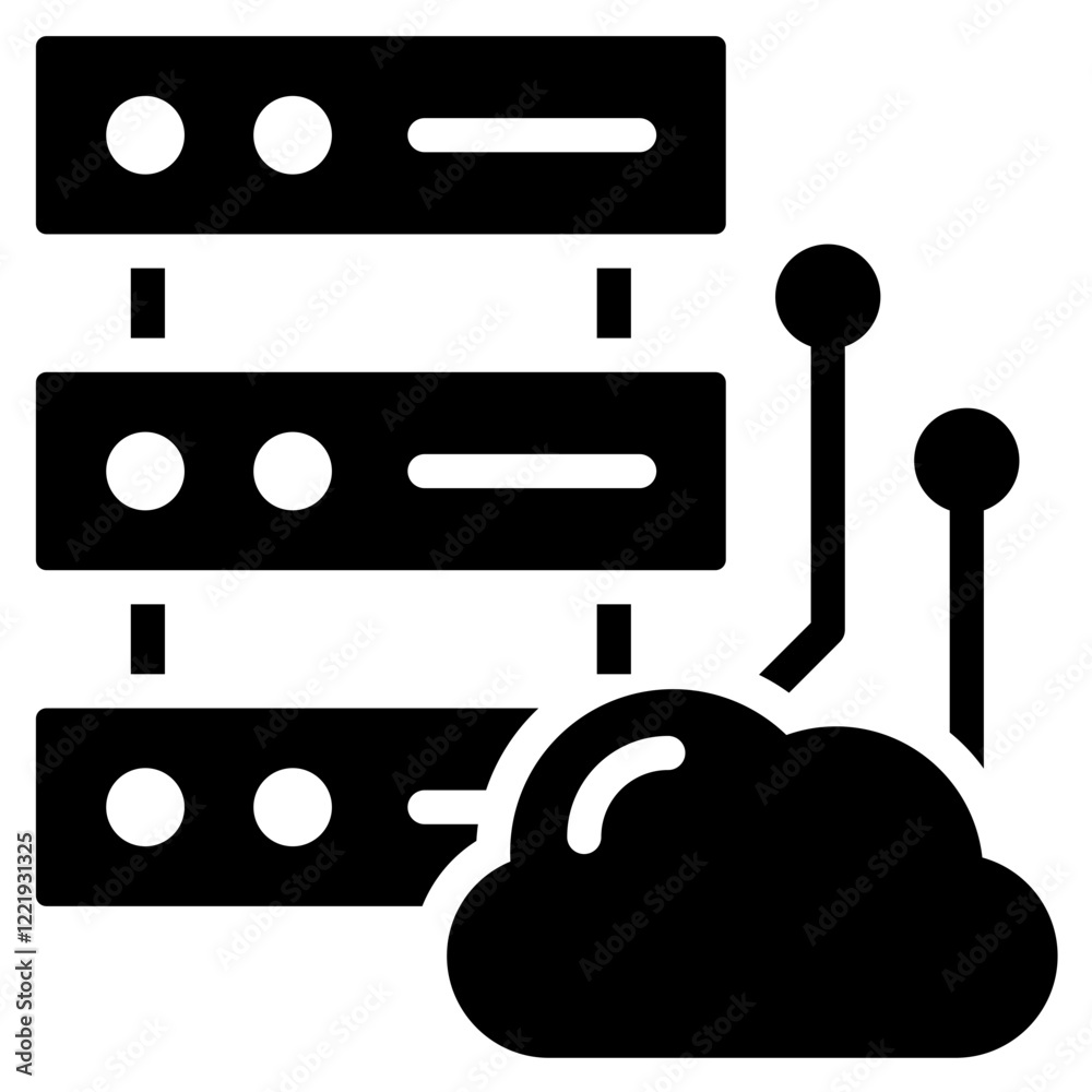 Cloud Computing Solid Black Icon Cloud Computing Solid Black Icon