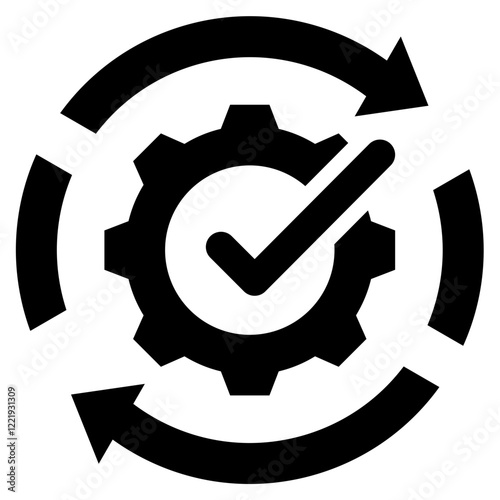 Lifecycle Management Solid Black Icon