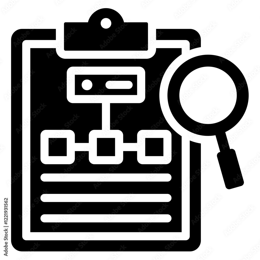 Scenario Analysis Solid Black Icon Scenario Analysis Solid Black Icon