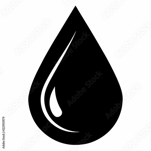 Water drop icon on white background.