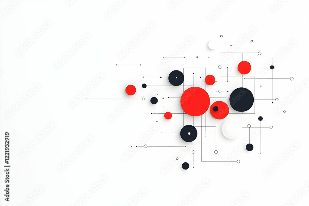 Abstract Background Red Black Circles Abstract Background Red Black Circles