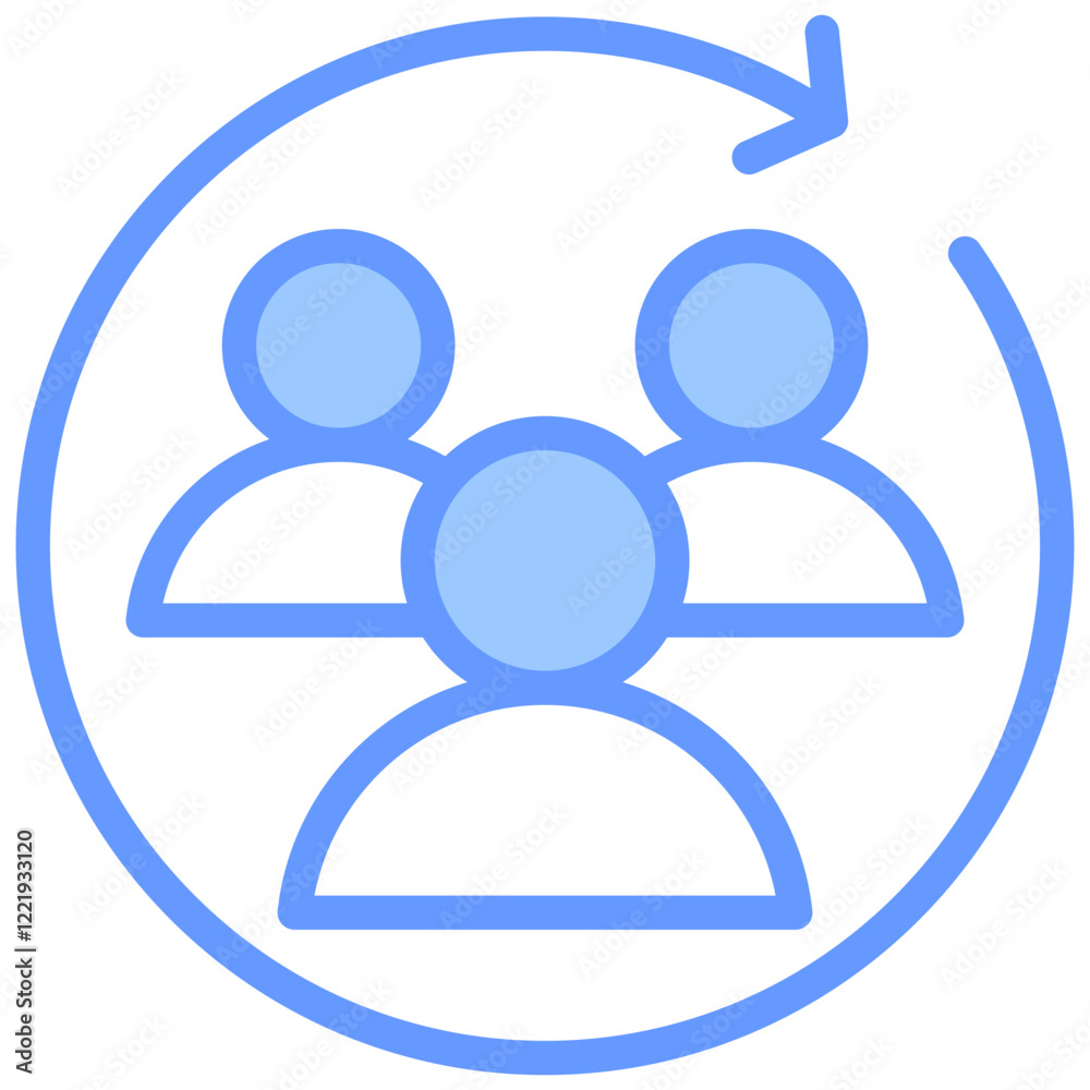 Team Alignment Lineal Blue Icon Team Alignment Lineal Blue Icon