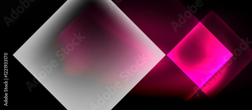 Dark neon colors with glass square shapes