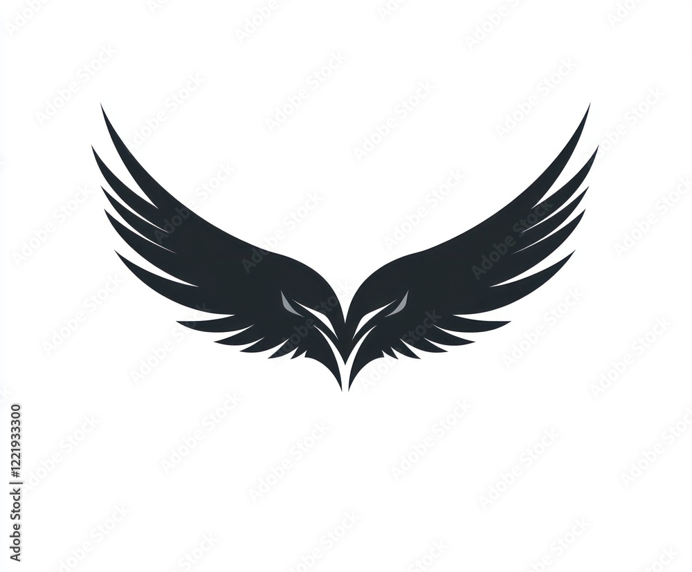 Stylized Black Wings Design Abstract Avian Image Stylized Black Wings Design Abstract Avian Image