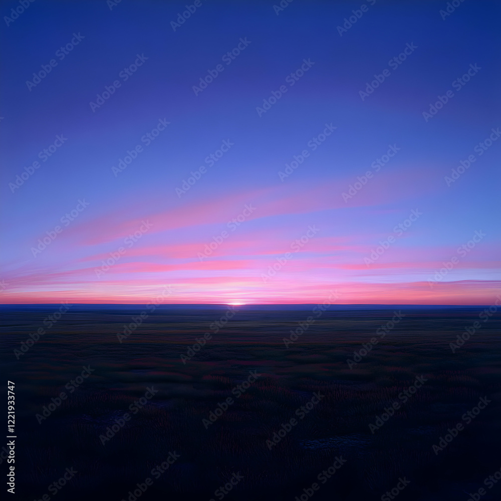Fototapeta premium Sunset Prairie Digital Illustration